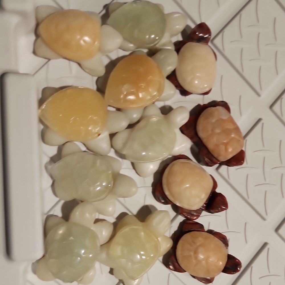 Assorted Color Stone Turtle Figurines